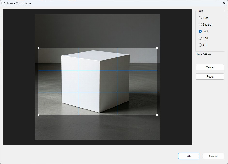Crop image tool