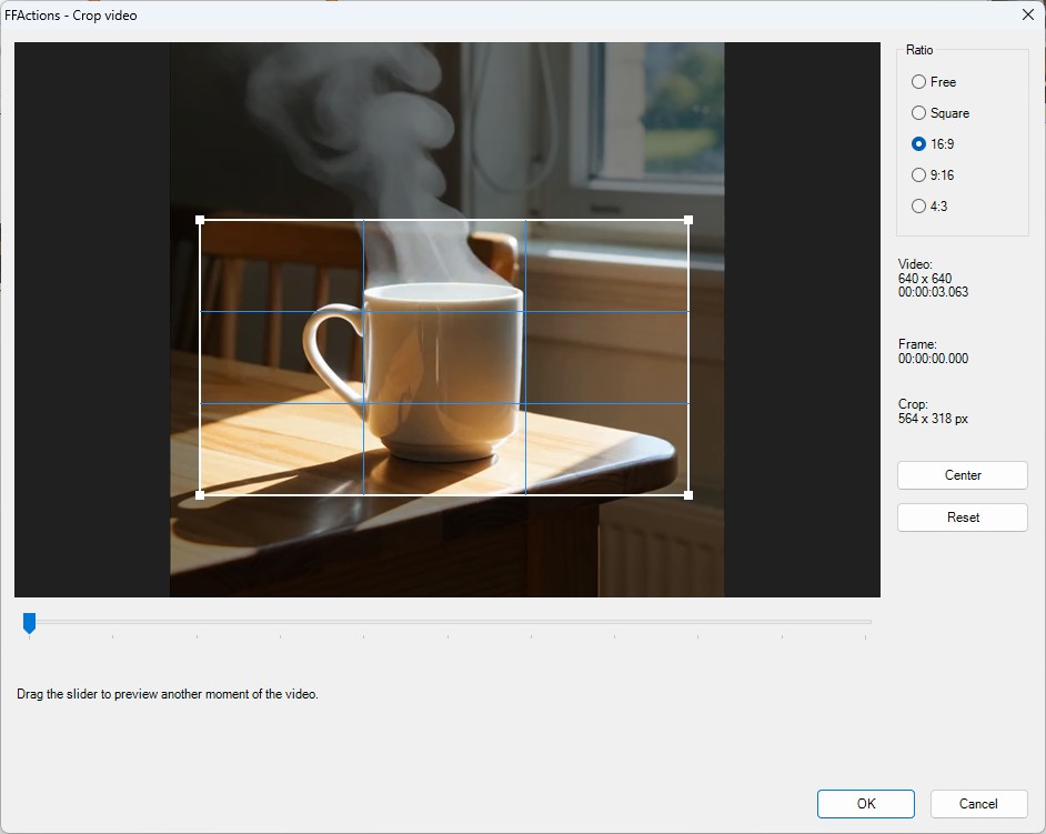 Crop video tool