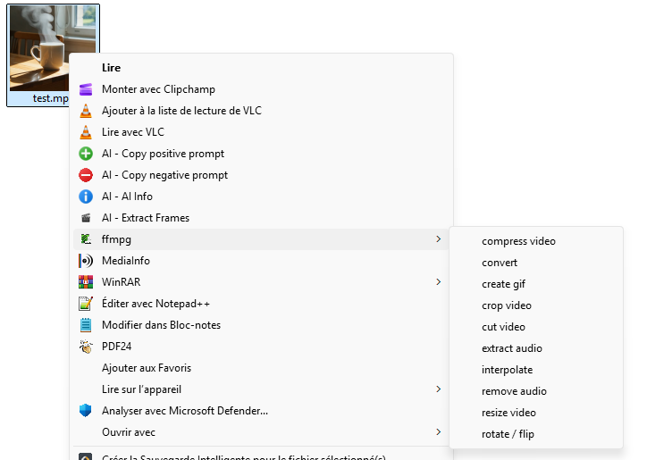 FFActions video context menu