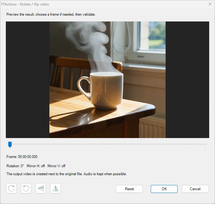 Rotate and flip video tool