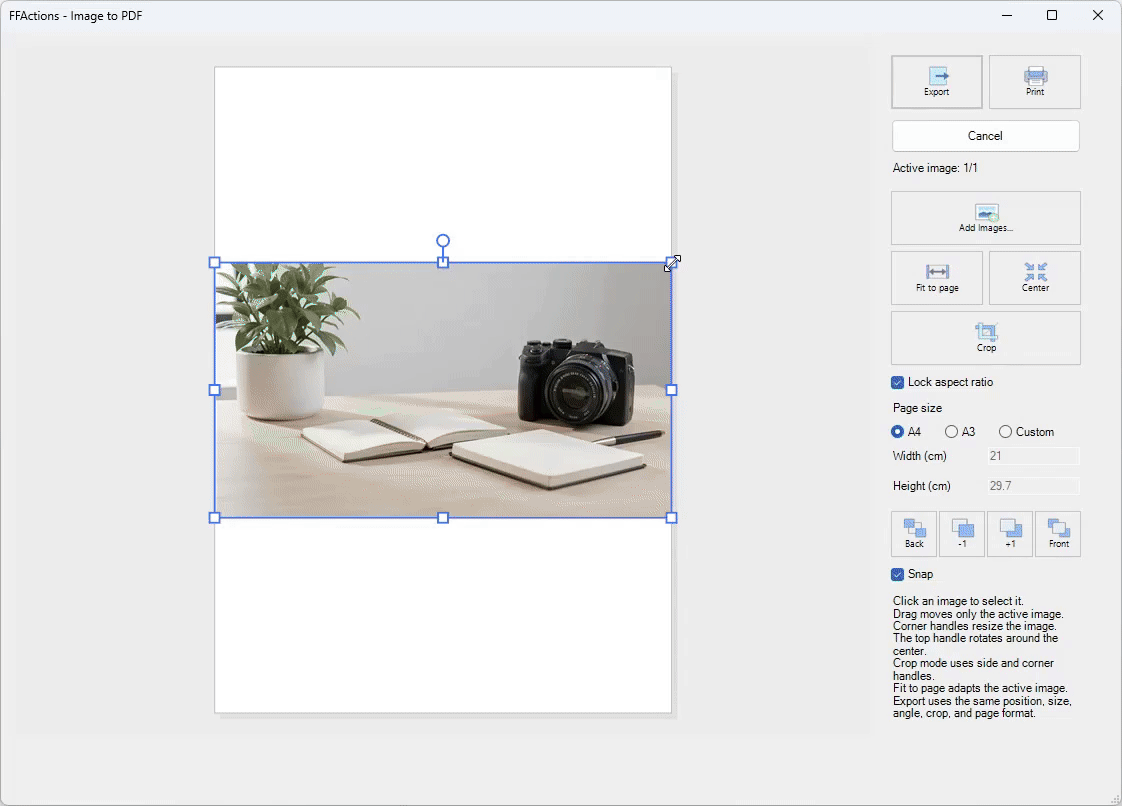 Image to PDF tool