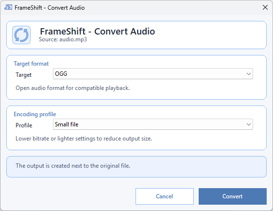 Convert audio