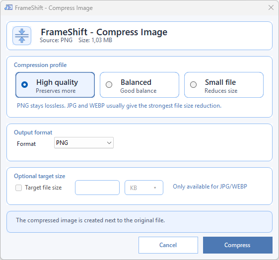 Compress image